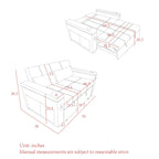 54 Pull-Out Sleeper Sofa Bed Double Seat Recliner Sofa Bed