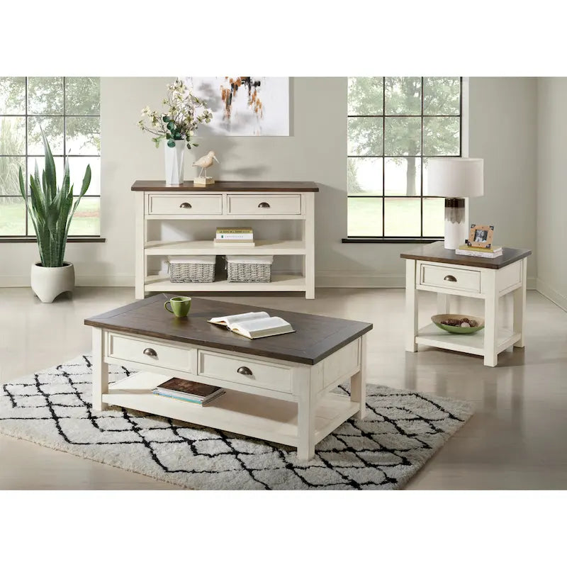 The Gray Barn Downington Solid Wood 2-Drawer Sofa Console Table