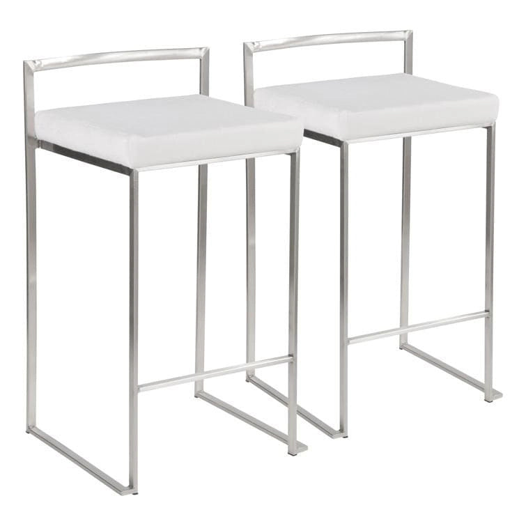 Silver Orchid Forrest Stainless Steel Stackable Fully Welded Counter Stool (Set of 2)