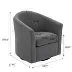 Set of 2 Modern Upholstered Swivel Barrel Chair Living Room Accent Chair