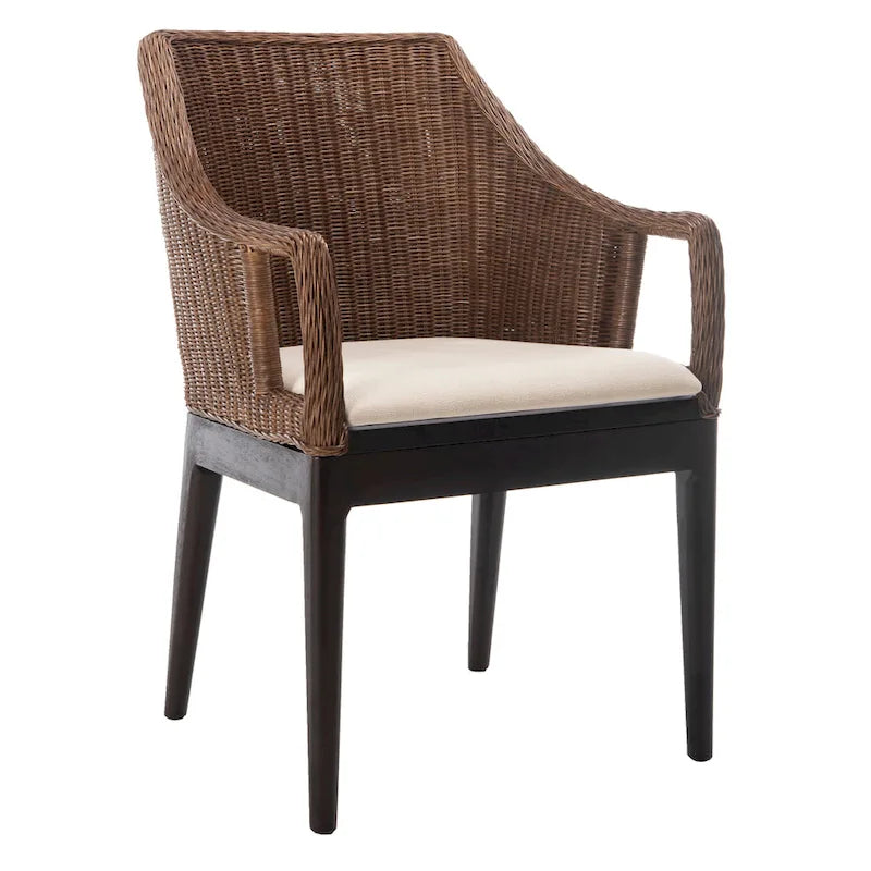 SAFAVIEH Duyen Dining Multi/ Brown Arm Chair - 23 x 23.3 x 34 - 23Wx23Dx34H