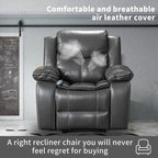 Wide Seat Durable Leather Massage and Heat Recliner