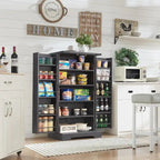 47 Farmhouse Kitchen Pantry, Storage Cabinet with Barn Doors - N/A