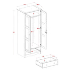 Palace Imports 100% Solid Wood Flexible Wardrobe Armoire with Metal or Wooden Knobs