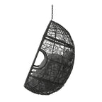Waterproof Outdoor Wicker Hanging Basket Chair with Cushions, Hammock Seat - 300 lbs Capacity