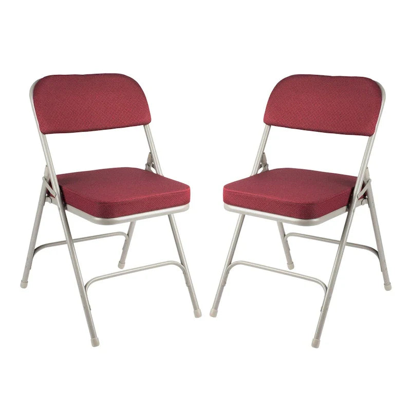 Hampden Furnishings Bernadine Collection Deluxe Fabric Padded Folding Chair, Pack of 2
