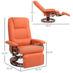 HomCom Faux Leather Adjustable Manual Swivel Base Recliner Chair with Comfortable and Relaxing Footrest