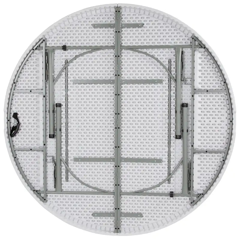 6-Foot Round Bi-Fold Plastic Event Folding Table with Handle