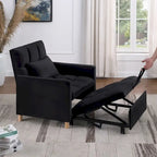 3-in-1 Convertible Sleeper Sofa Lounge Chair Bed, Black
