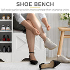 Farmhouse Shoe Cabinet with Sliding Door Shoe Bench 5-Tier Shoe Storage Cabinet with Adjustable Shelves for 20 Pairs