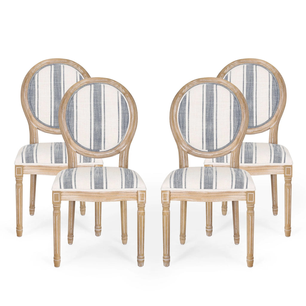 French Country Fabric Dining Chairs - NH419413