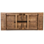 8' x 40 Rustic Folding Farm Table Set with 10 Cross Back Chairs and Cushions