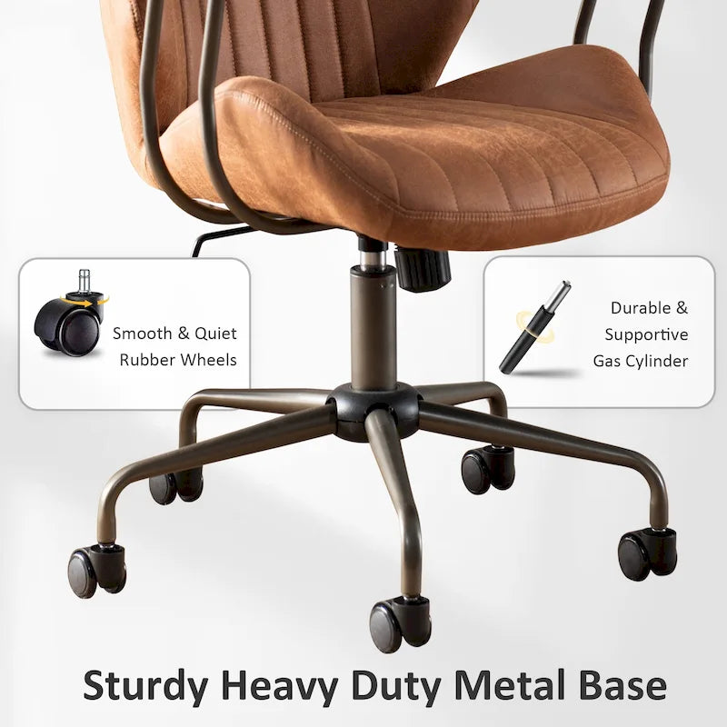 OVIOS Suede Fabric Ergonomic Office Chair Desk Chair Lumbar Support