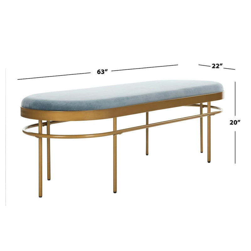 SAFAVIEH Omie Oval Bench - 63 x 22 x 20 - 63Wx22Dx20H