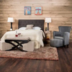 Furniture of America Zele Modern Ivory Linen Adjustable Headboard
