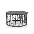 Lars Modern Round Coffee Table with Marble Top, Metal Legs, Sturdy Decorative Metal Base by Furniture of America