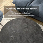 Lars Modern Round Coffee Table with Marble Top, Metal Legs, Sturdy Decorative Metal Base by Furniture of America