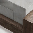 Geso Industrial Oak and Light Grey 71-inch 4-Shelf TV Console by Furniture of America