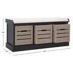 SAFAVIEH Mozella 3-Drawer Cushion Bench - 42 W x 15 D x 20 H - 42Wx15Dx20H