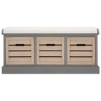 SAFAVIEH Mozella 3-Drawer Cushion Bench - 42 W x 15 D x 20 H - 42Wx15Dx20H