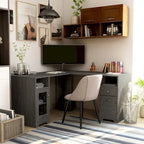 Barlon Transitional 59-inch L-shaped Computer Desk with USBs by Furniture of America