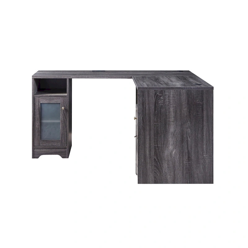 Barlon Transitional 59-inch L-shaped Computer Desk with USBs by Furniture of America