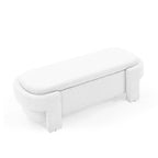 Linen Fabric Upholstered Bench with Large Storage Space for the Living Room, Entryway and Bedroom,White
