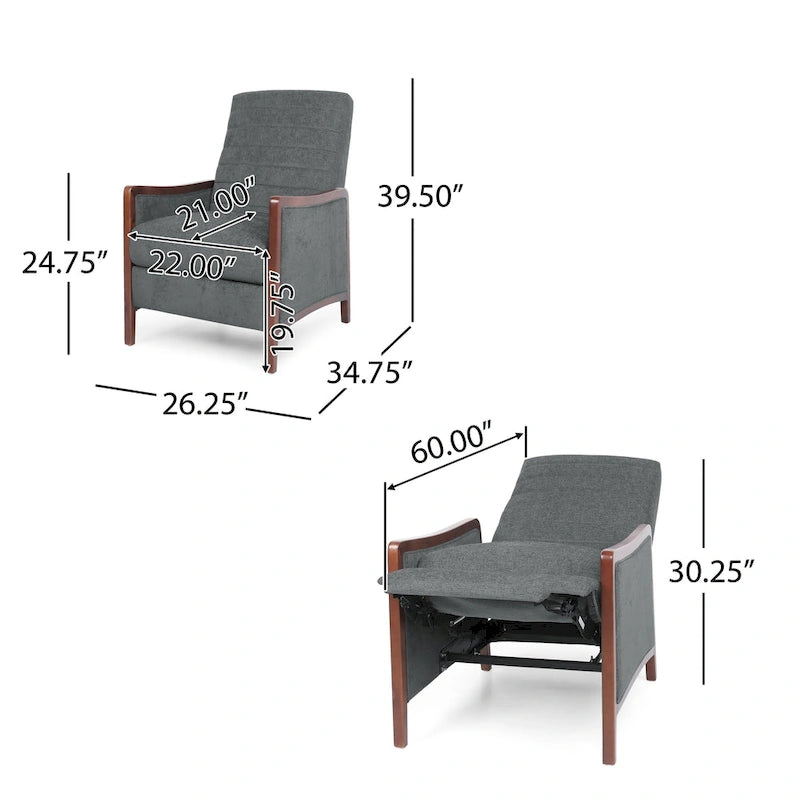 Anaura Channel Stitch Pushback Recliner by Christopher Knight Home