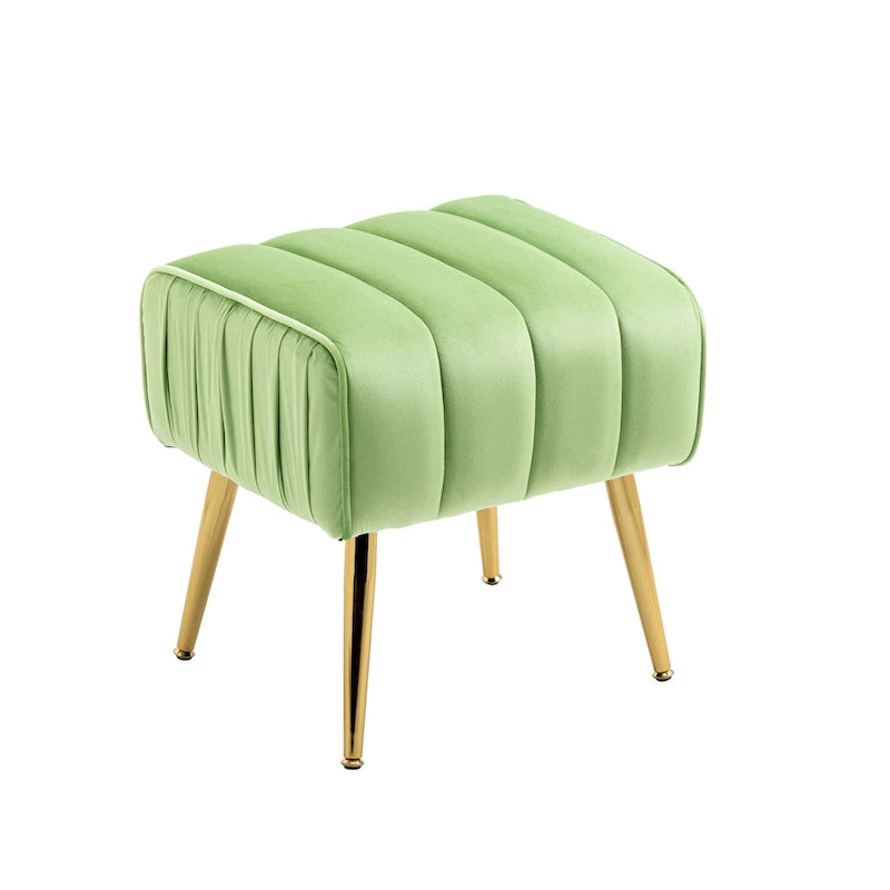 Velvet Tufted Accent Chair with Ottoman - 28.94 x 28.94 x 28.94