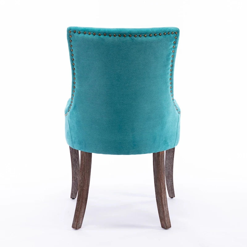 Ultra Side Dining Chair with Thickened Fabric and Bronze Nail Head, Set of 2