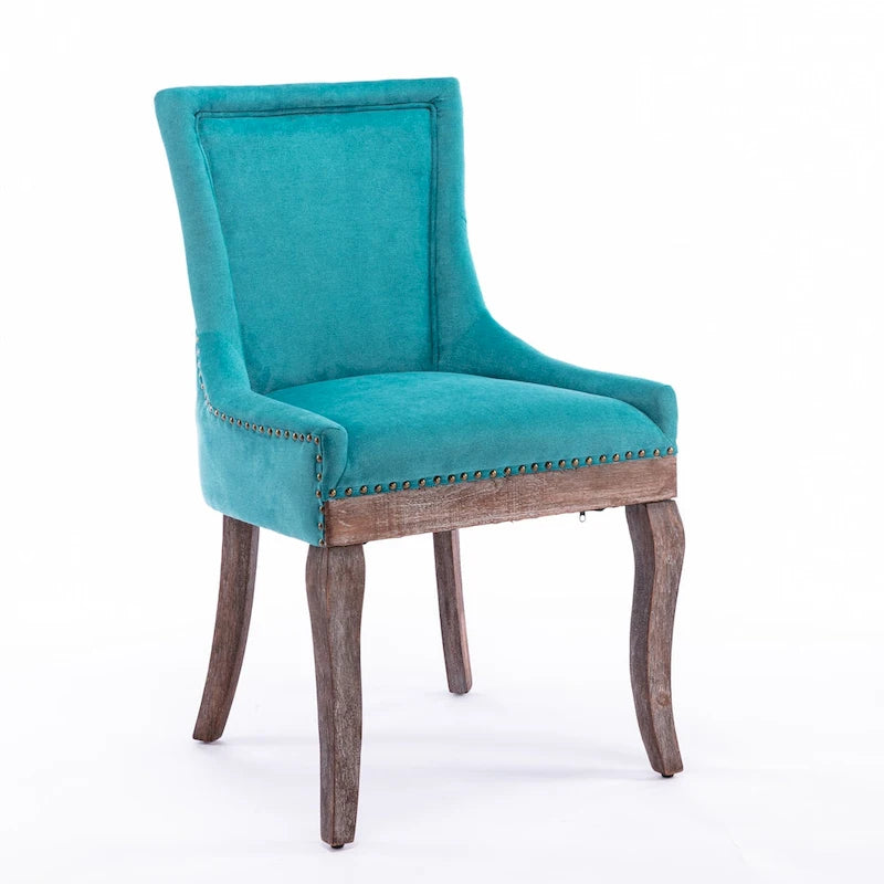 Ultra Side Dining Chair with Thickened Fabric and Bronze Nail Head, Set of 2