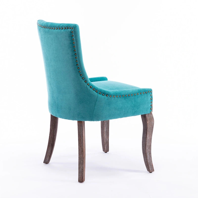Ultra Side Dining Chair with Thickened Fabric and Bronze Nail Head, Set of 2