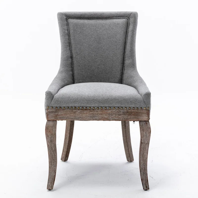 Ultra Side Dining Chair with Thickened Fabric and Bronze Nail Head, Set of 2