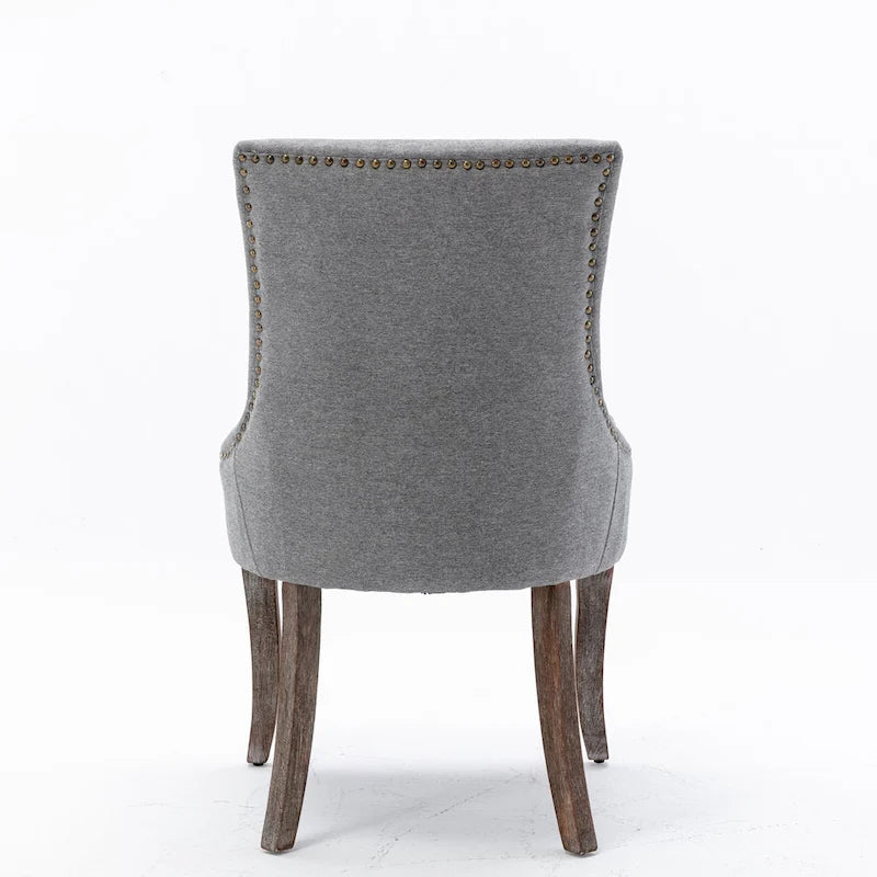 Ultra Side Dining Chair with Thickened Fabric and Bronze Nail Head, Set of 2