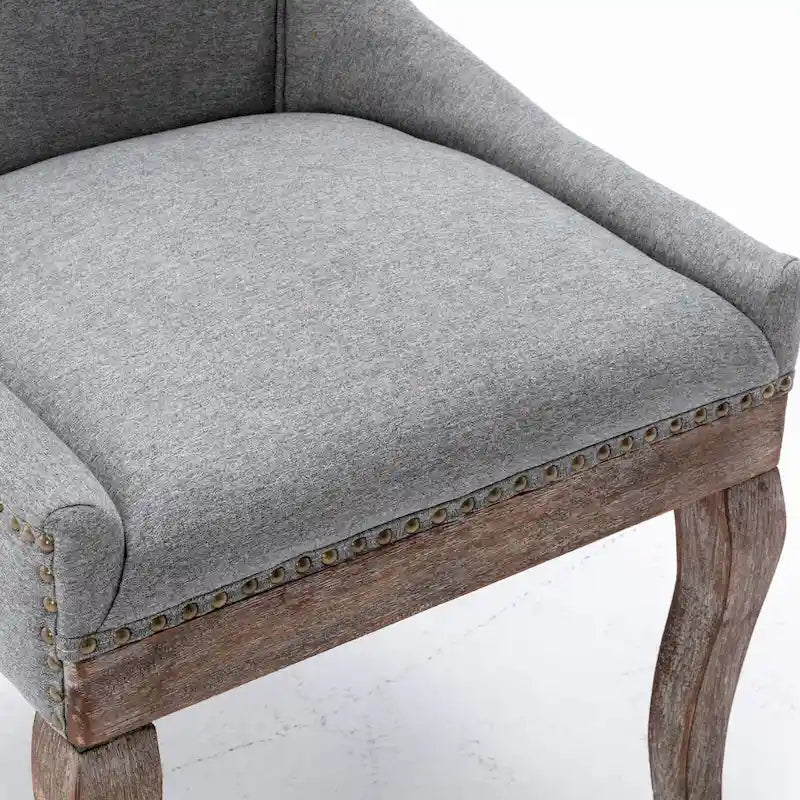 Ultra Side Dining Chair with Thickened Fabric and Bronze Nail Head, Set of 2