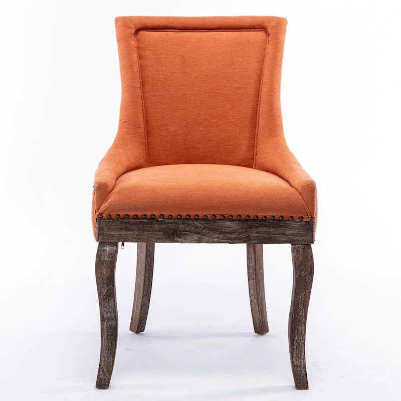 Ultra Side Dining Chair with Thickened Fabric and Bronze Nail Head, Set of 2