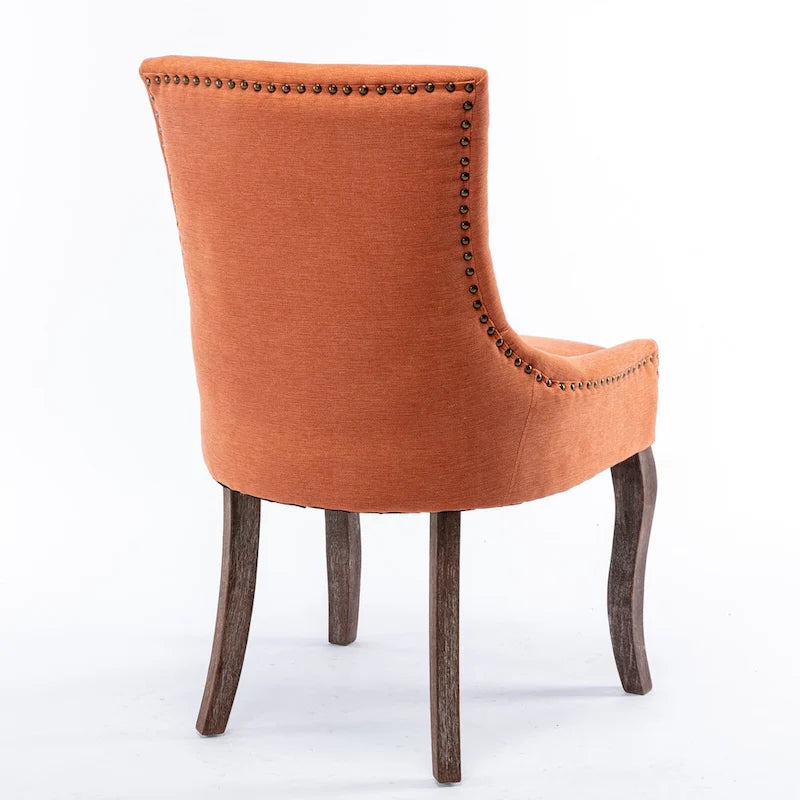 Ultra Side Dining Chair with Thickened Fabric and Bronze Nail Head, Set of 2