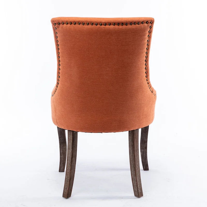 Ultra Side Dining Chair with Thickened Fabric and Bronze Nail Head, Set of 2