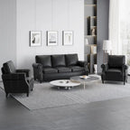 Dowd Faux Leather 3 Piece Club Chair and Sofa Set by Christopher Knight Home