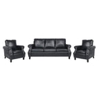 Dowd Faux Leather 3 Piece Club Chair and Sofa Set by Christopher Knight Home