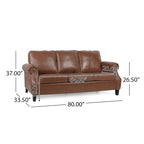 Dowd Faux Leather 3 Piece Club Chair and Sofa Set by Christopher Knight Home