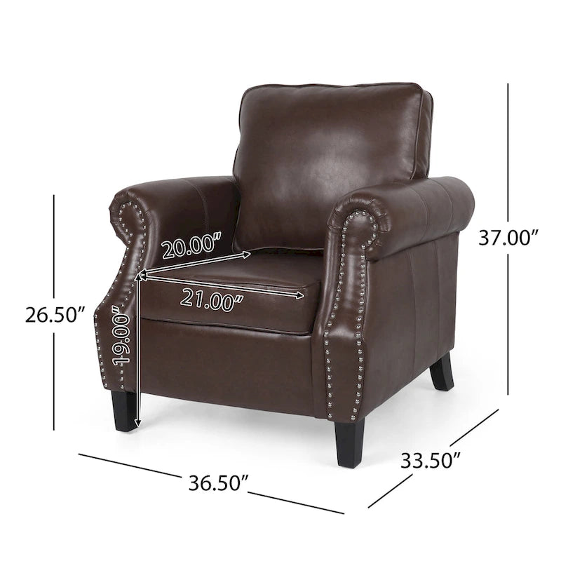 Dowd Faux Leather 3 Piece Club Chair and Sofa Set by Christopher Knight Home