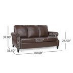 Dowd Faux Leather 3 Piece Club Chair and Sofa Set by Christopher Knight Home