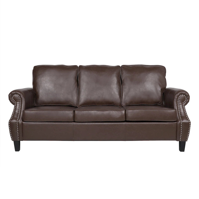 Dowd Faux Leather 3 Piece Club Chair and Sofa Set by Christopher Knight Home