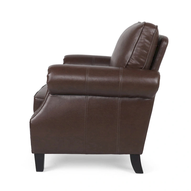 Dowd Faux Leather 3 Piece Club Chair and Sofa Set by Christopher Knight Home
