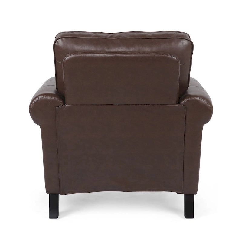 Dowd Faux Leather 3 Piece Club Chair and Sofa Set by Christopher Knight Home