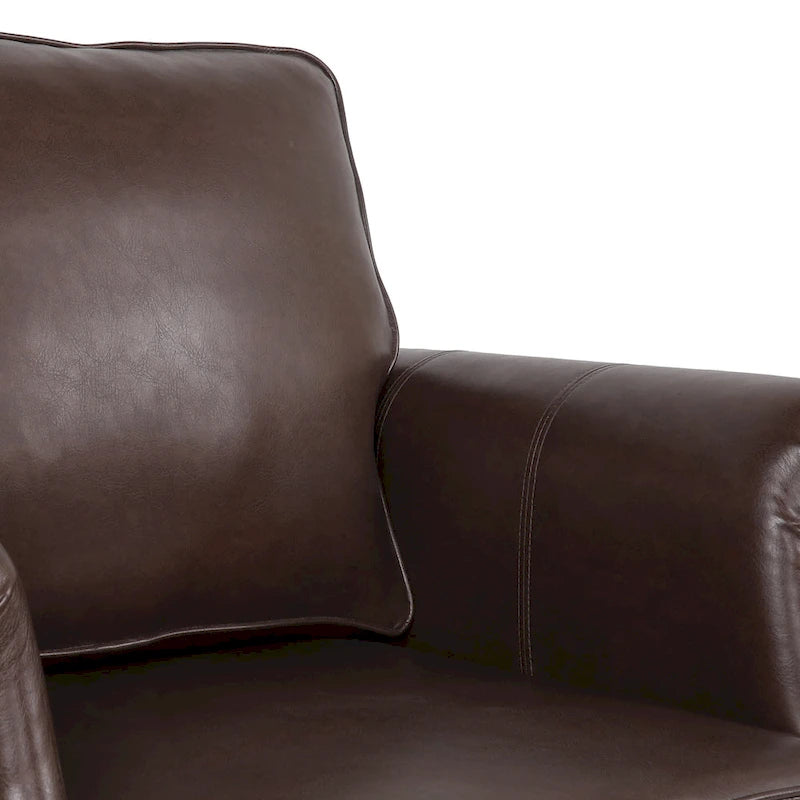 Dowd Faux Leather 3 Piece Club Chair and Sofa Set by Christopher Knight Home