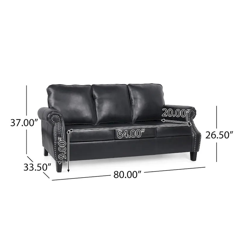 Dowd Faux Leather 3 Piece Club Chair and Sofa Set by Christopher Knight Home
