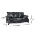 Dowd Faux Leather 3 Piece Club Chair and Sofa Set by Christopher Knight Home