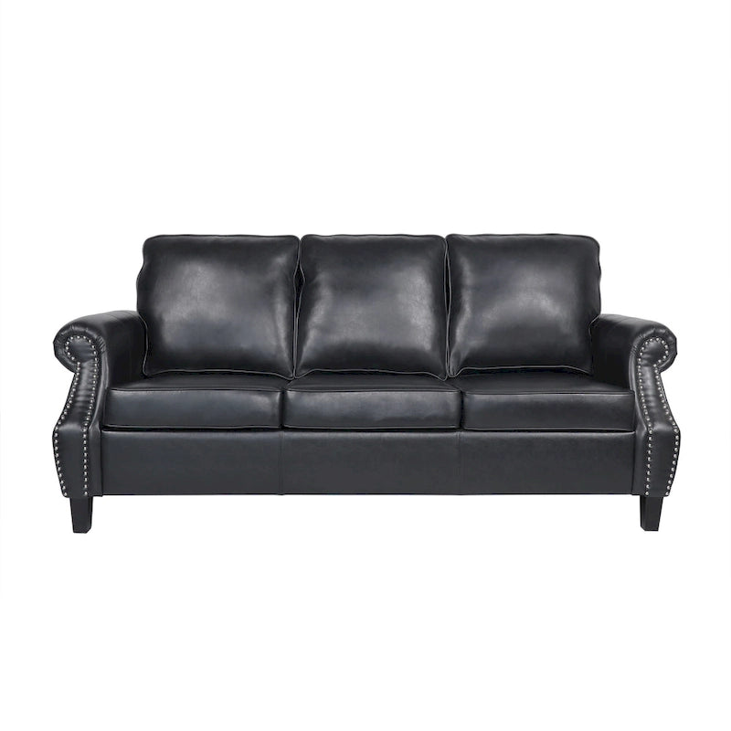 Dowd Faux Leather 3 Piece Club Chair and Sofa Set by Christopher Knight Home